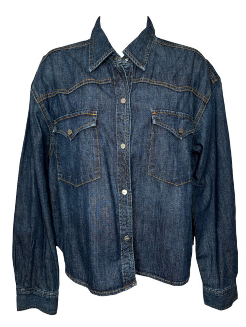 TWP Cropped Og Shirt in Dark Indigo NWT